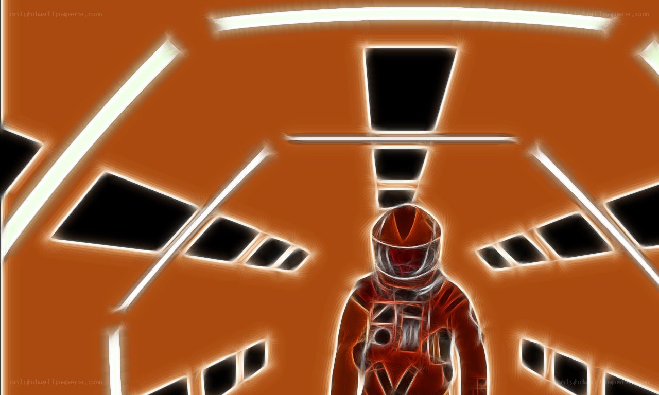 astronaut in futuristic corridor