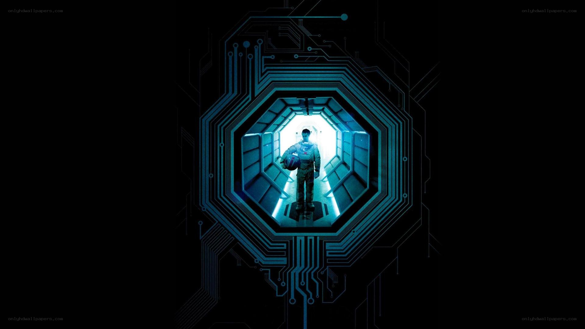astronaut in futuristic corridor