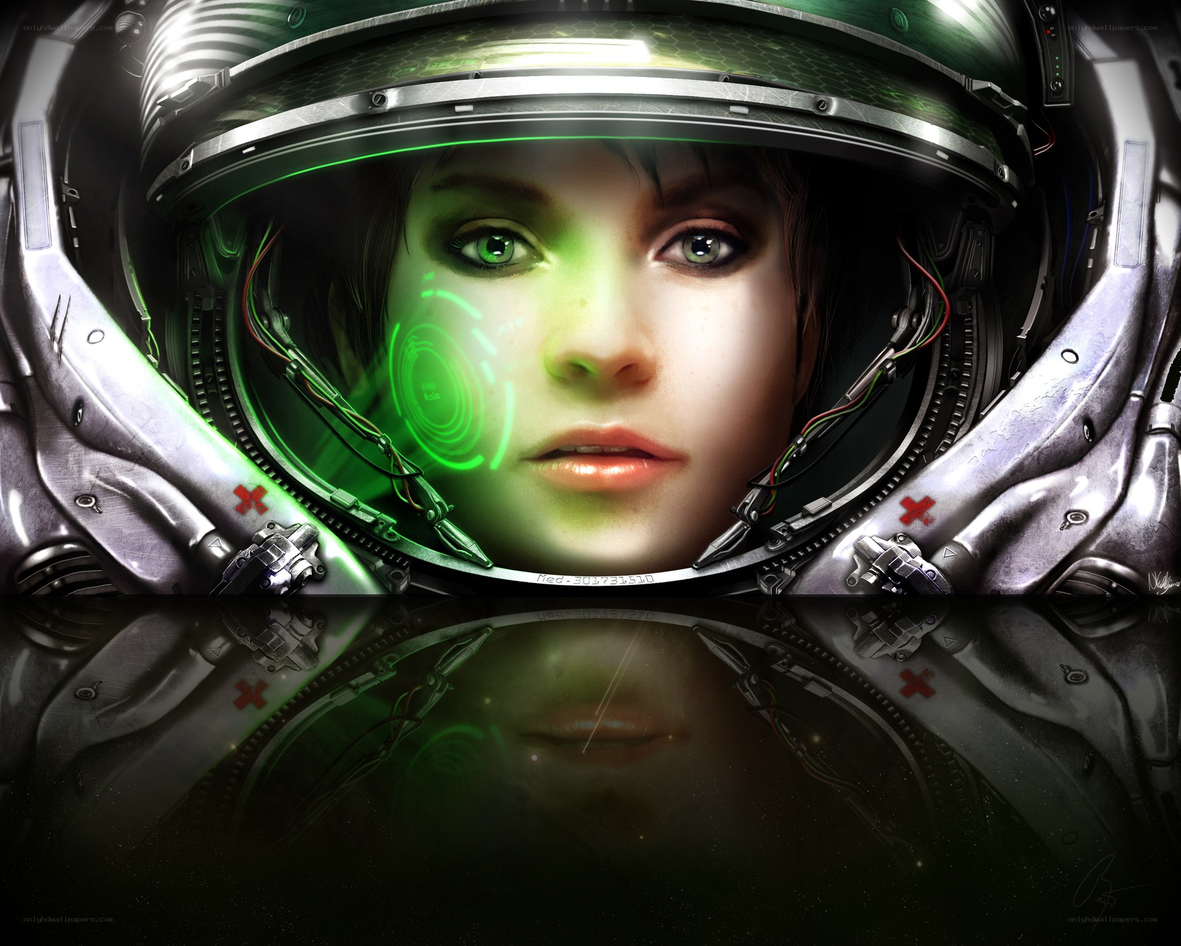 astronaut in futuristic helmet