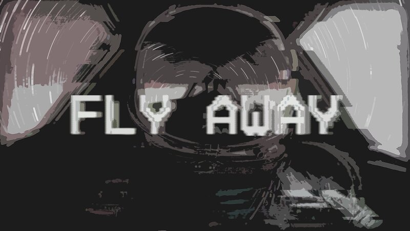 Astronaut in Helmet — Black, Dramatic, Digital Art, Text