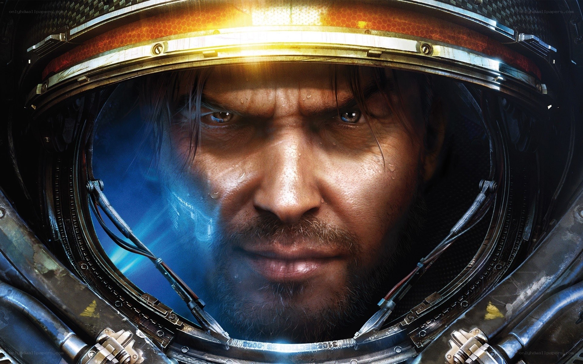 astronaut in helmet close-up