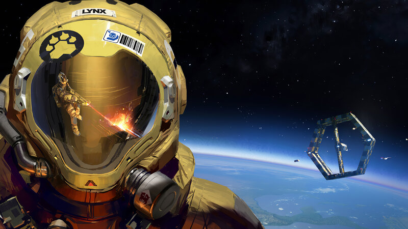Astronaut in Helmet — Gold
