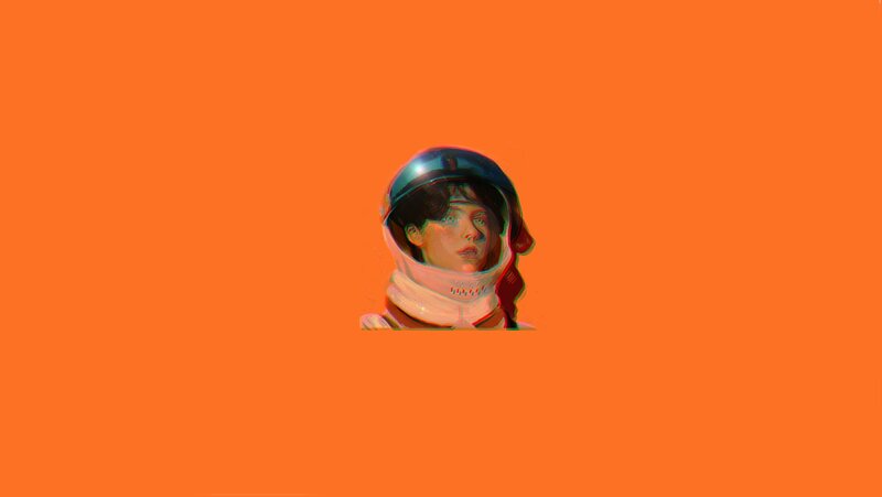 Astronaut in Helmet — Orange