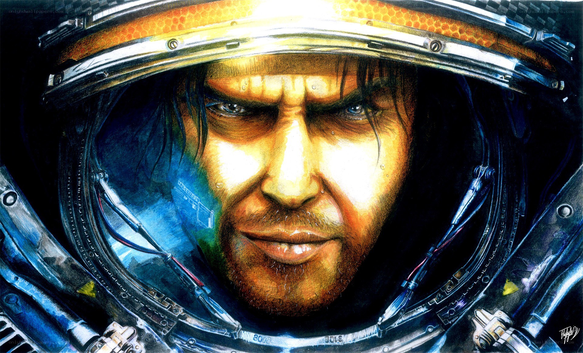 astronaut in helmet portrait