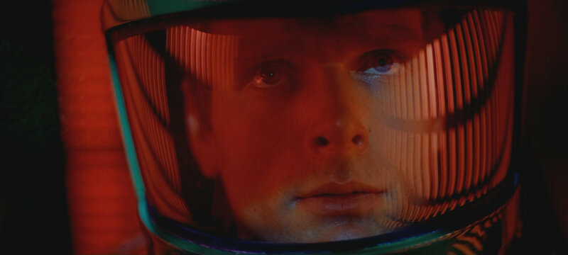 Astronaut in Helmet — Red, Dramatic