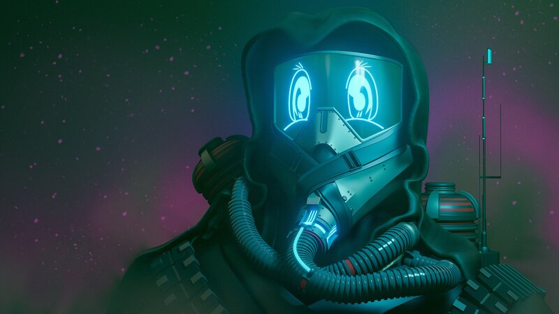 Astronaut in Helmet — Teal
