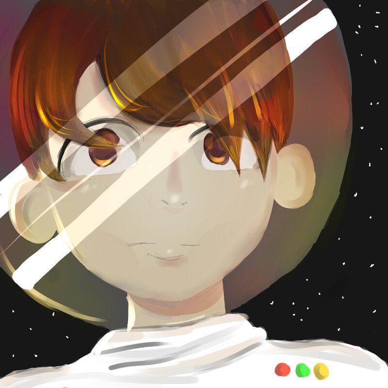 Astronaut in Helmet — White, Calm