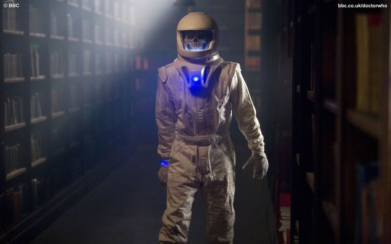 astronaut in library