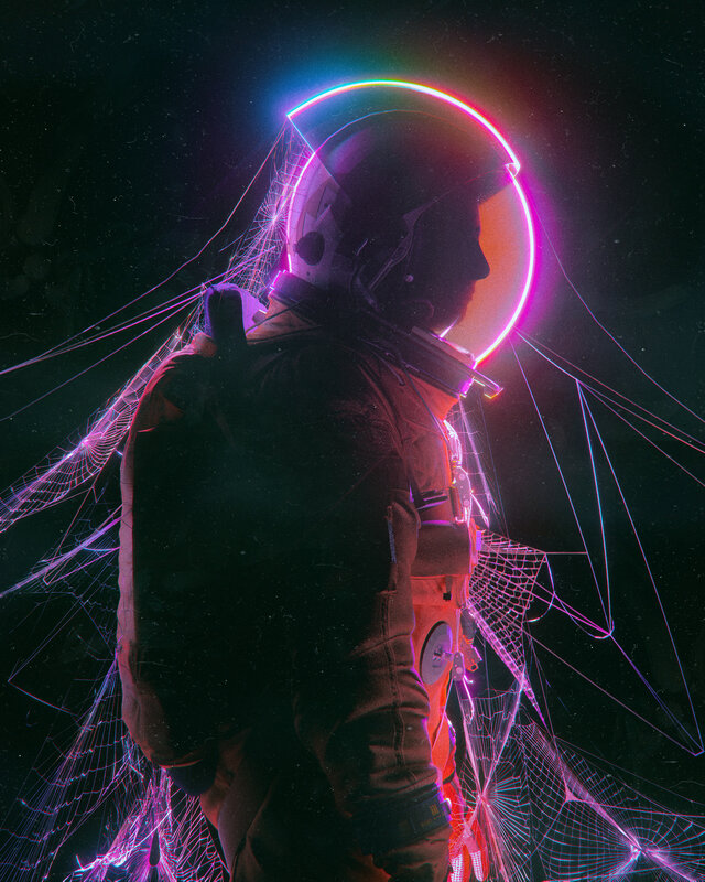 Astronaut in Neon Light