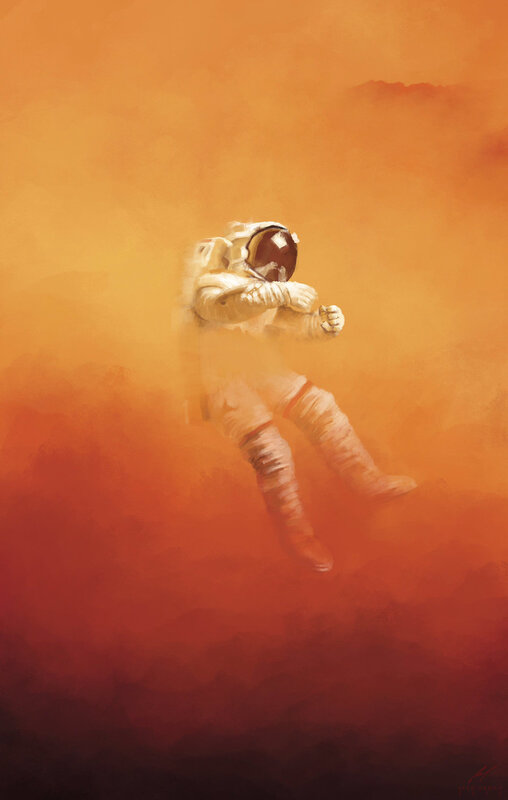 Astronaut in Orange Haze