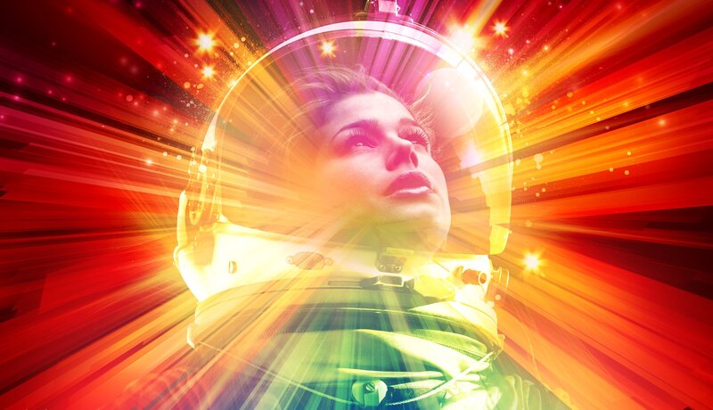 astronaut in radiant light