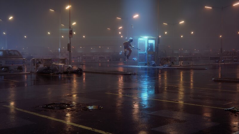 Astronaut in Rain