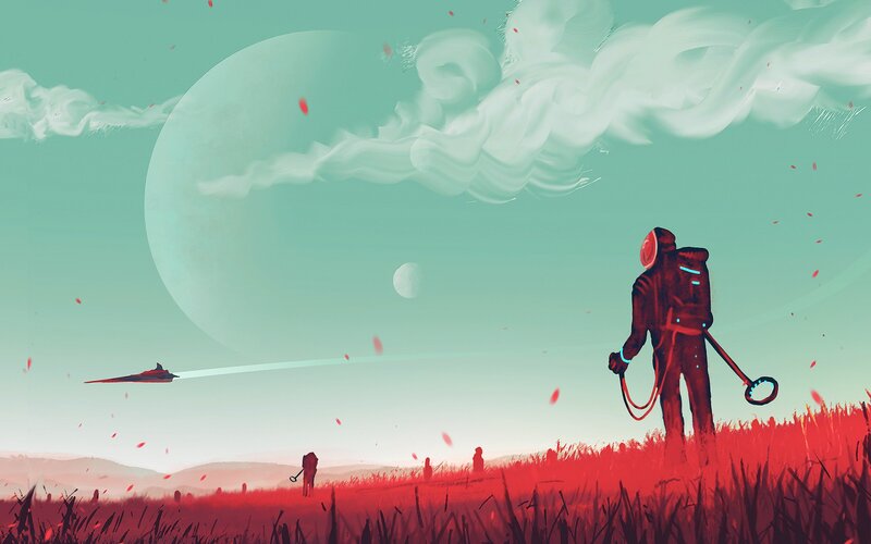 Astronaut in Red Field