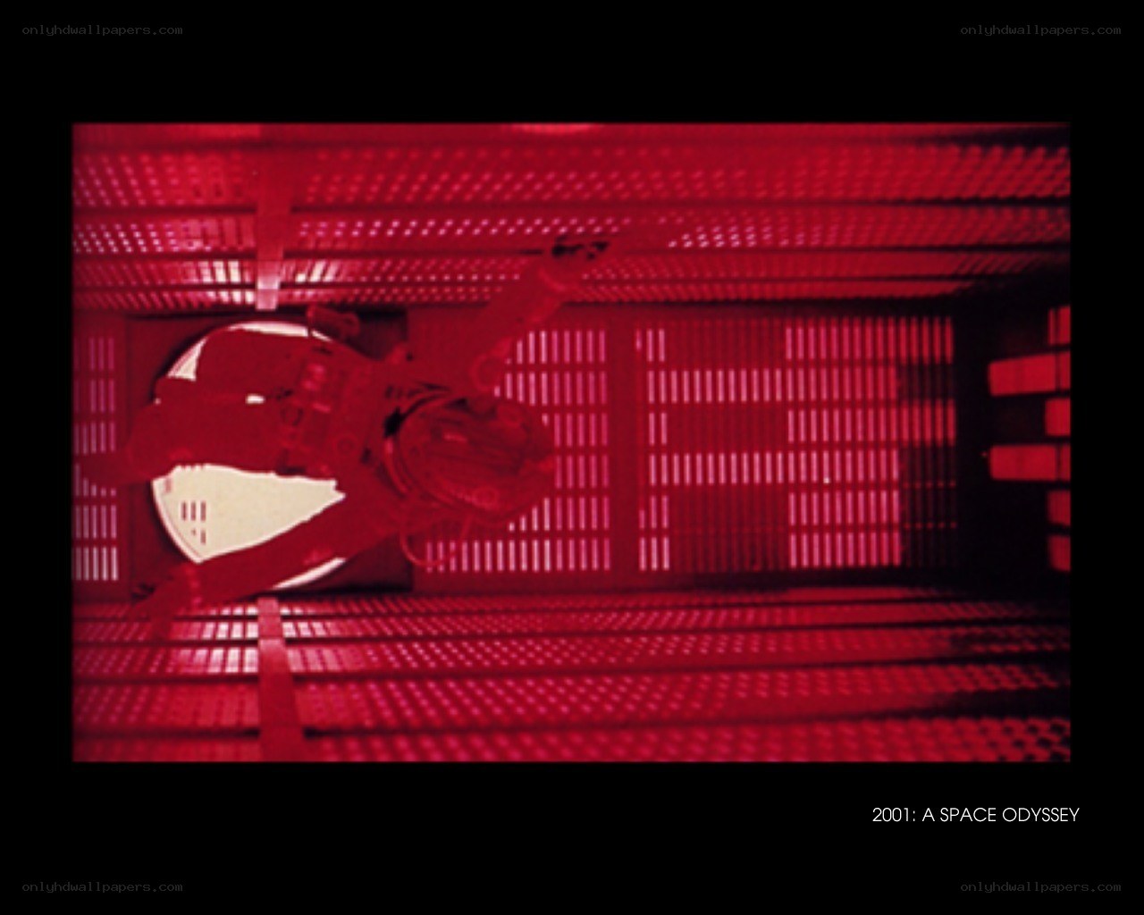 astronaut in red-lit chamber