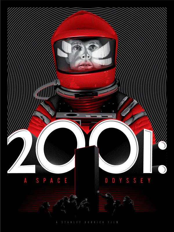 Astronaut in Red Suit — Dramatic, Illustration