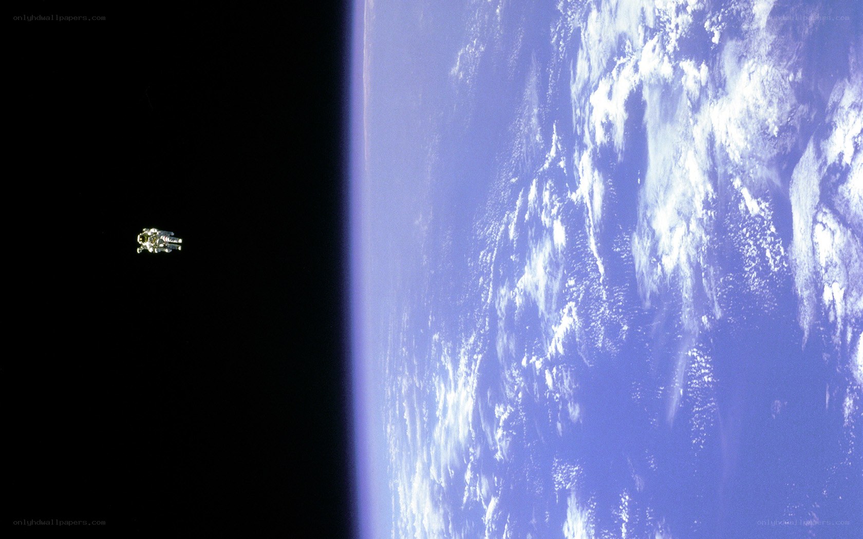 Astronaut in space above Earth