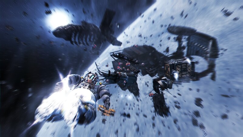 Astronaut in Space Battle — Blue, Dramatic