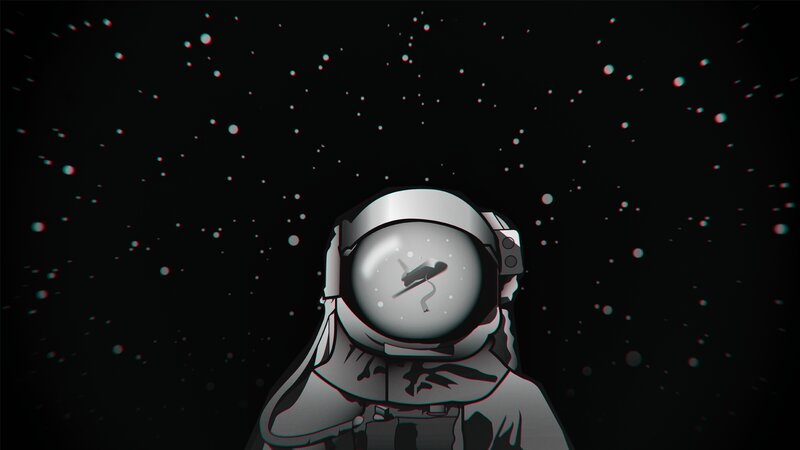 Astronaut in Space — Black, Cosmic, Night