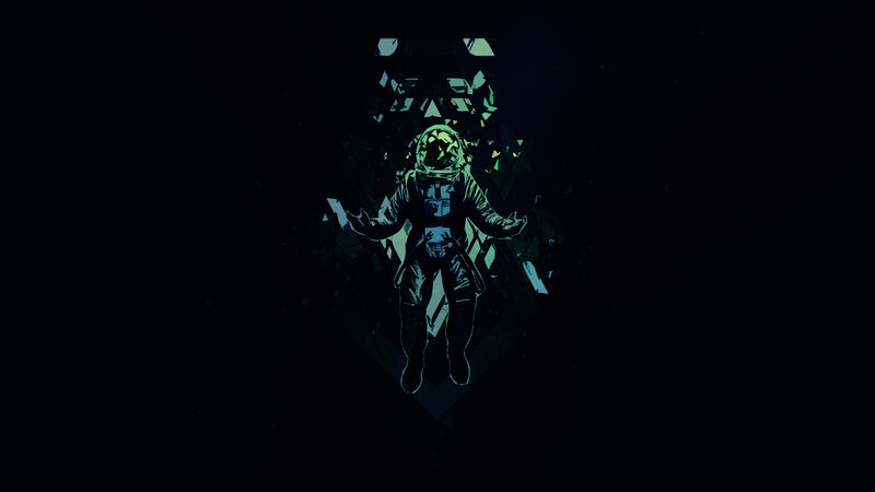 Astronaut in Space — Black, Dark