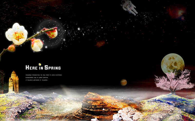Astronaut in Space — Black, Dreamy