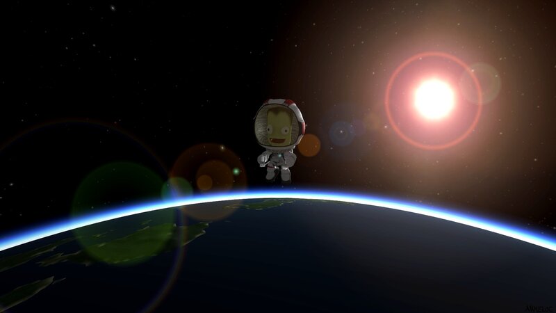 Astronaut in Space — Black, Serene, 3d Render
