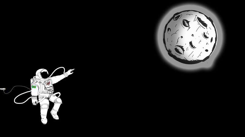 Astronaut in Space — Black, Serene, Night