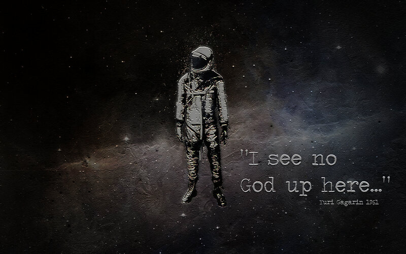 Astronaut in Space — Black