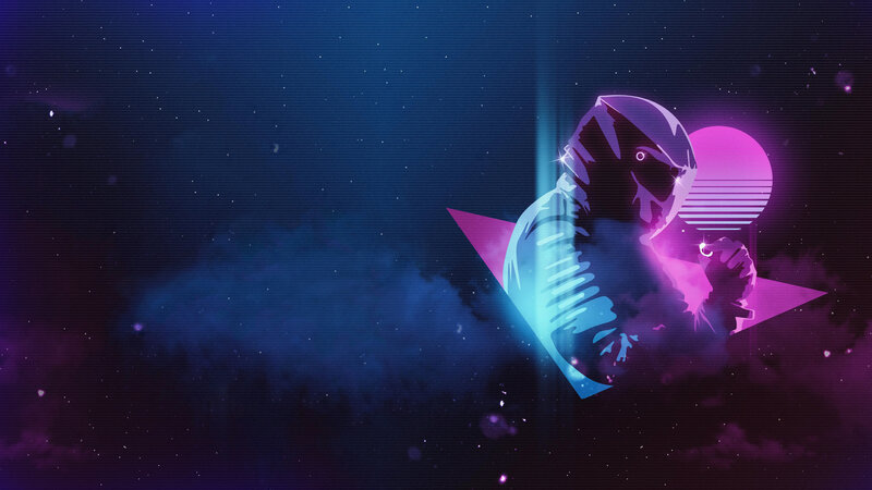 Astronaut in Space — Blue, Futuristic