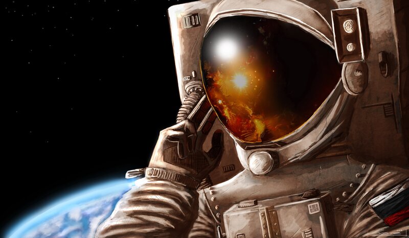 Astronaut in Space — Brown