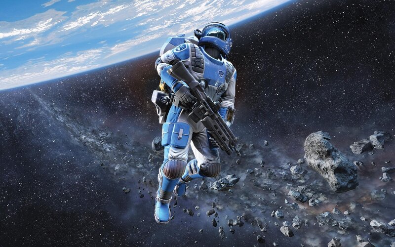 Astronaut in space combat