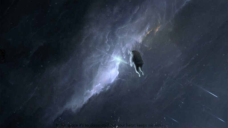 Astronaut in Space — Dark Blue, Dramatic