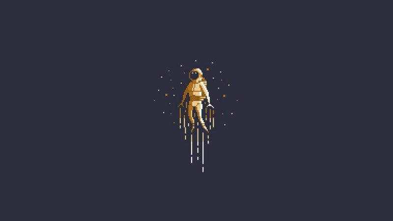 Astronaut in Space — Dark Blue