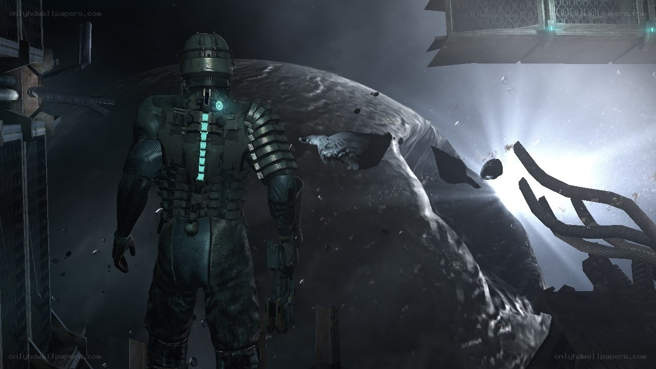 astronaut in space debris