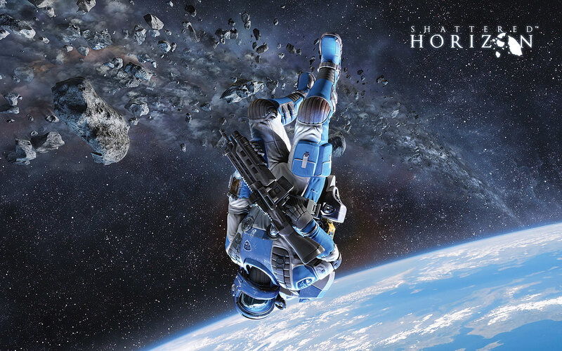 Astronaut in space debris