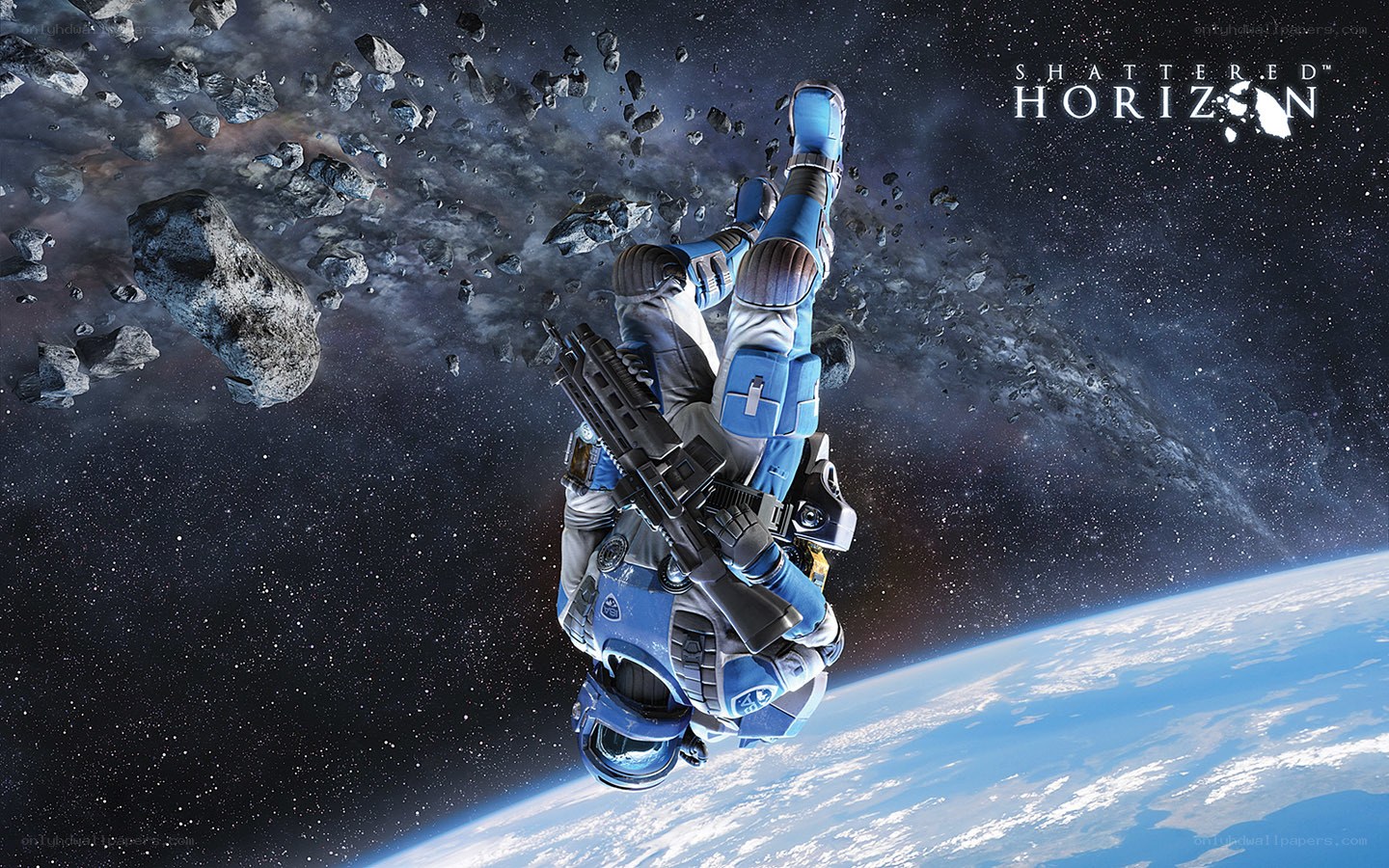 Astronaut in space debris
