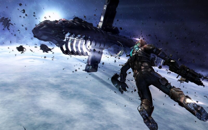 Astronaut in Space Debris — Blue, Dramatic, 3d Render, Spaceship Wreckage, Planet