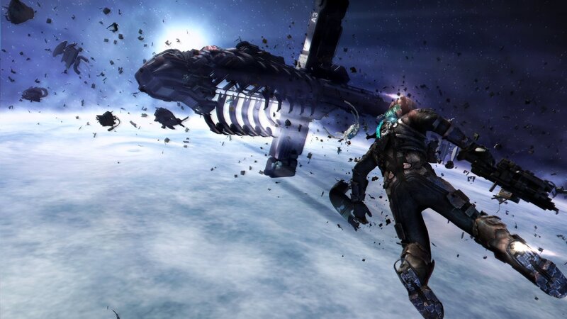 Astronaut in Space Debris — Blue, Dramatic, 3d Render