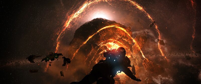 Astronaut in Space Debris — Orange