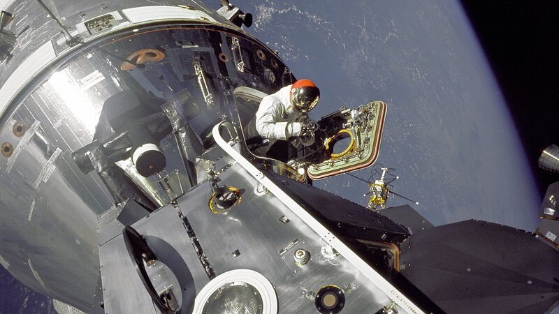 Astronaut in Space — Gray, Dramatic, Photograph