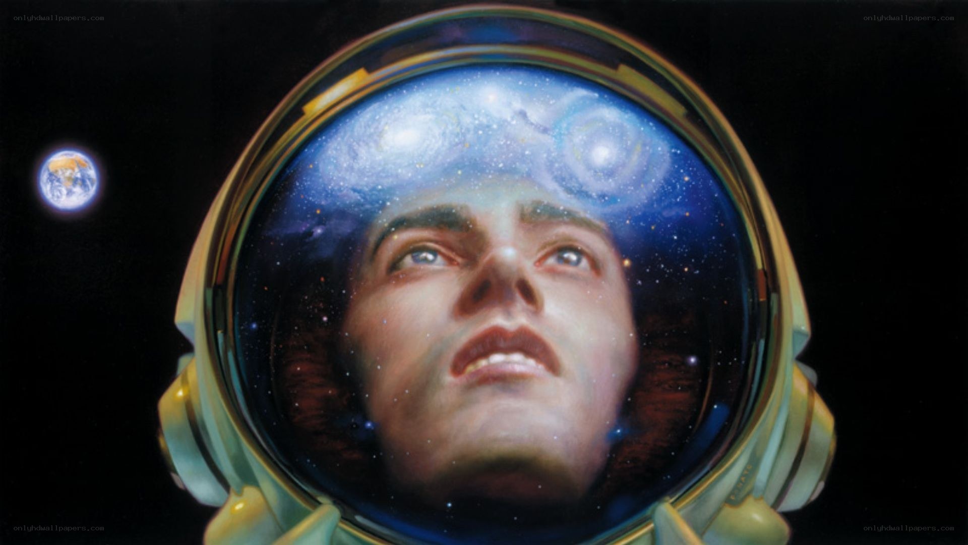astronaut in space helmet