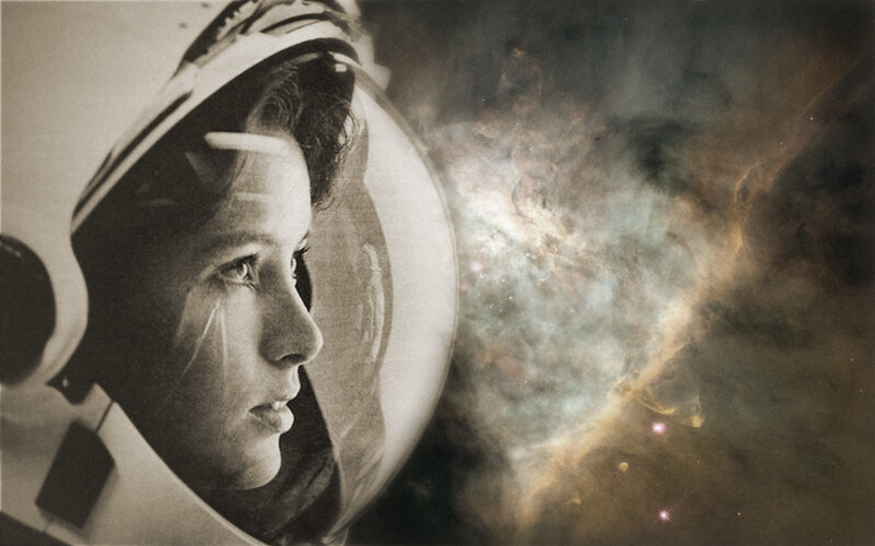astronaut in space nebula