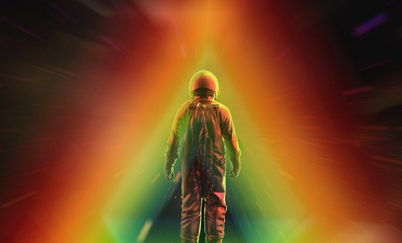 Astronaut in Space — Orange, Dramatic
