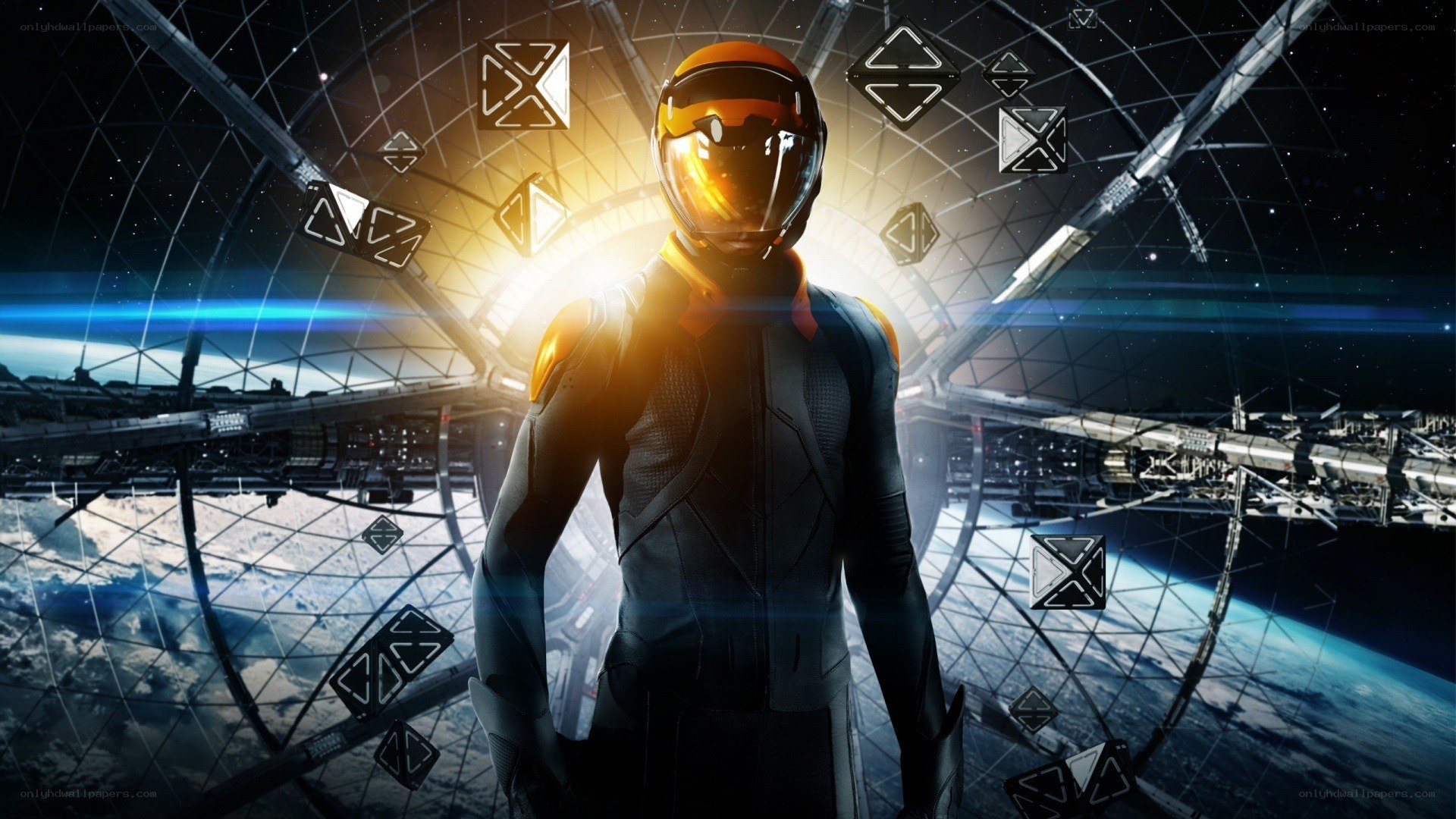 astronaut in space station