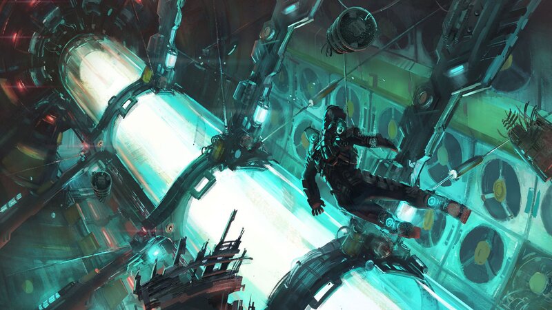 Astronaut in Space Station — Teal