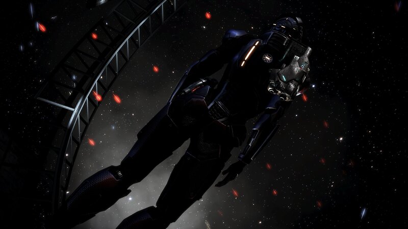 Astronaut in Space Suit — Black, Dramatic, Night, 3d Render