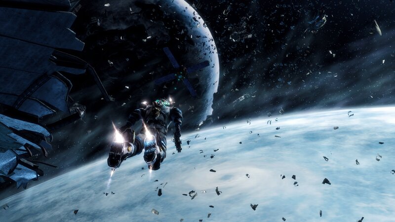 Astronaut in Space Suit — Blue, Dramatic, 3d Render, Space Debris