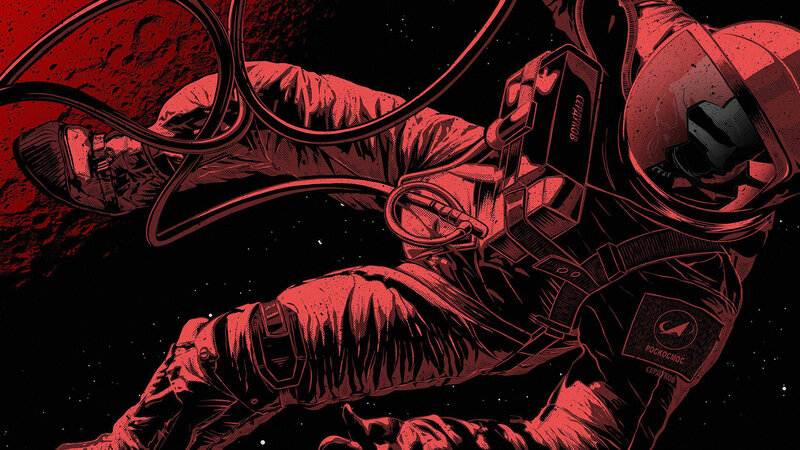 Astronaut in Space Suit — Red, Dramatic