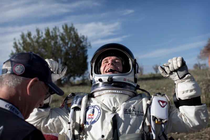 Astronaut in Space Suit — White, Celebratory
