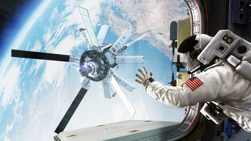 Astronaut in Space — White, Dramatic, 3d Render