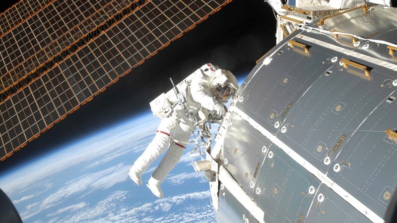 Astronaut in Space — White, Dramatic, Photograph, Space Station